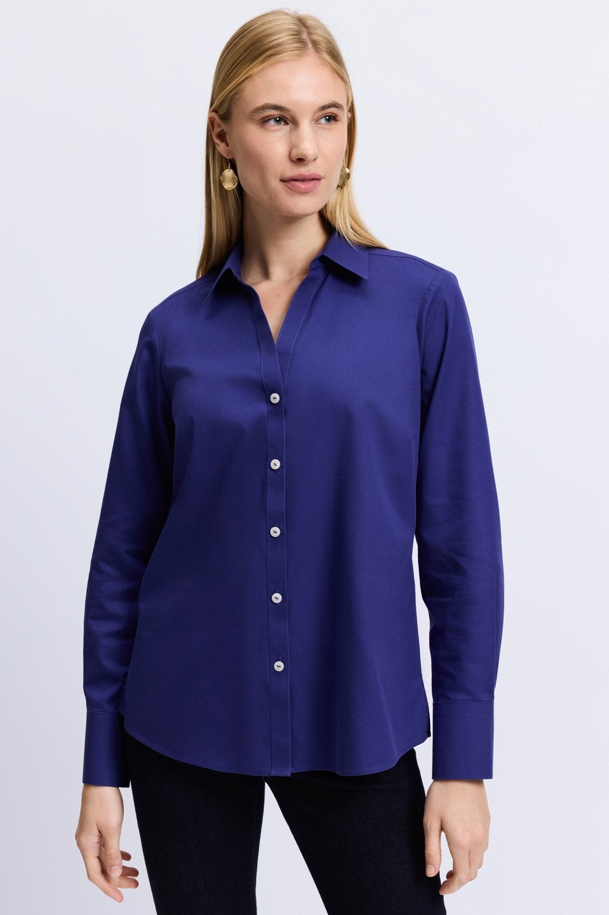 Mary No Iron Pinpoint Long Sleeve Shirt