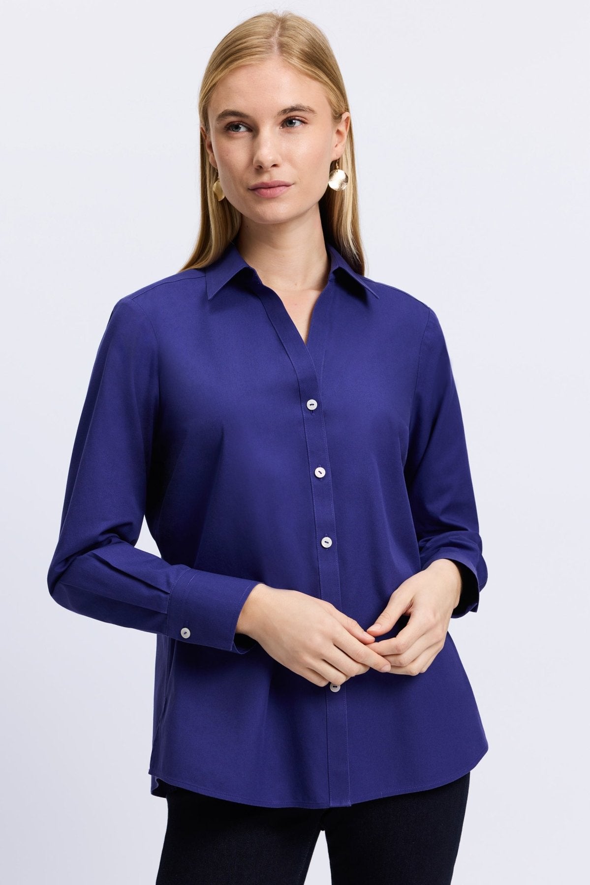 Mary No Iron Pinpoint Long Sleeve Shirt