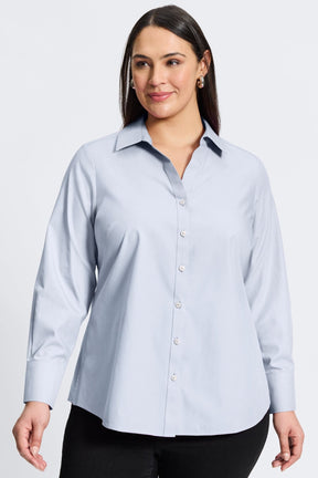 Mary Plus No Iron Pinpoint Long Sleeve Shirt