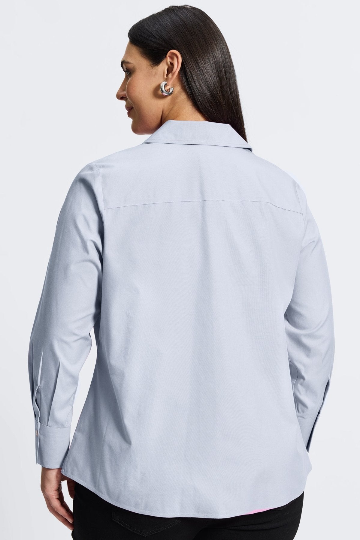 Mary Plus No Iron Pinpoint Long Sleeve Shirt