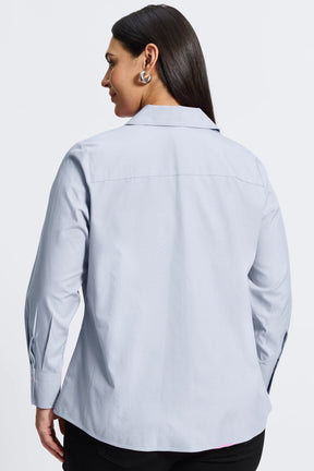 Mary Plus No Iron Pinpoint Long Sleeve Shirt