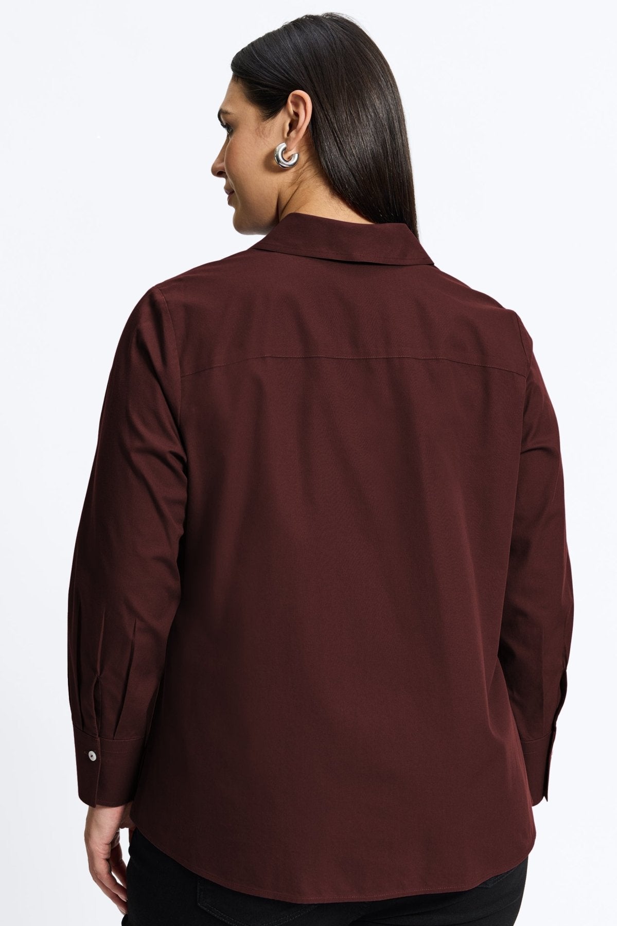 Mary Plus No Iron Pinpoint Long Sleeve Shirt
