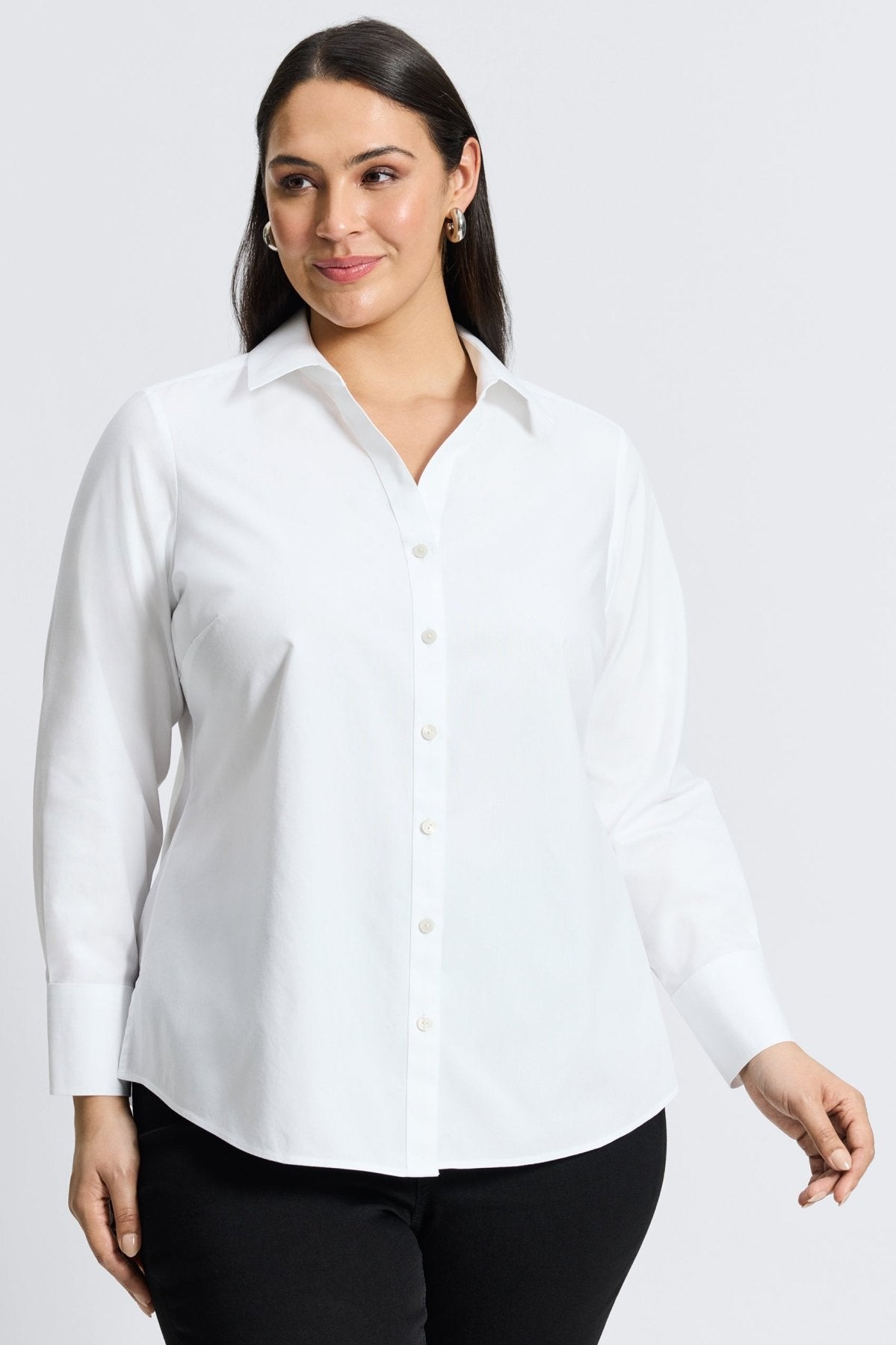 Mary Plus No Iron Pinpoint Long Sleeve Shirt