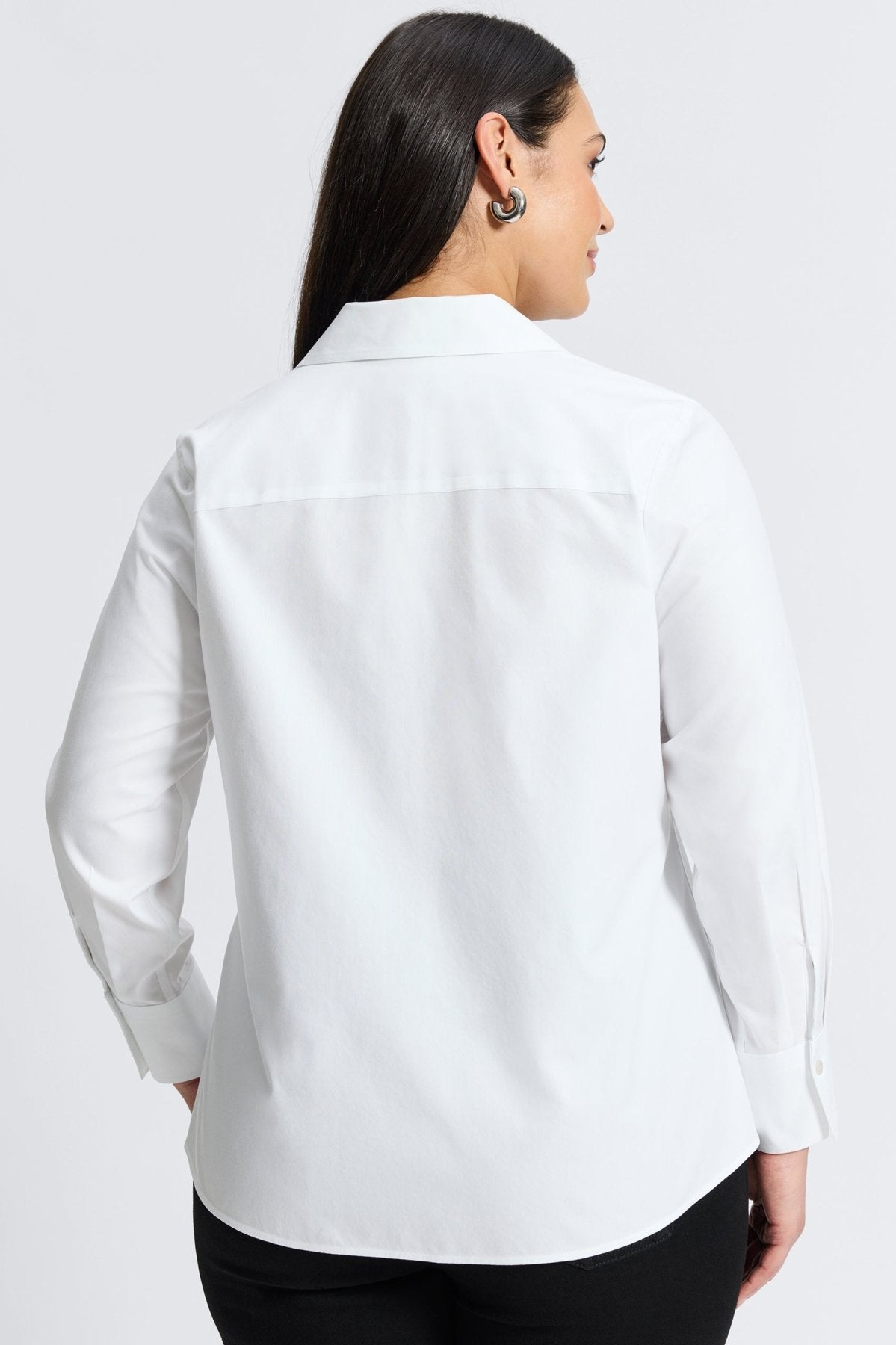 Mary Plus No Iron Pinpoint Long Sleeve Shirt