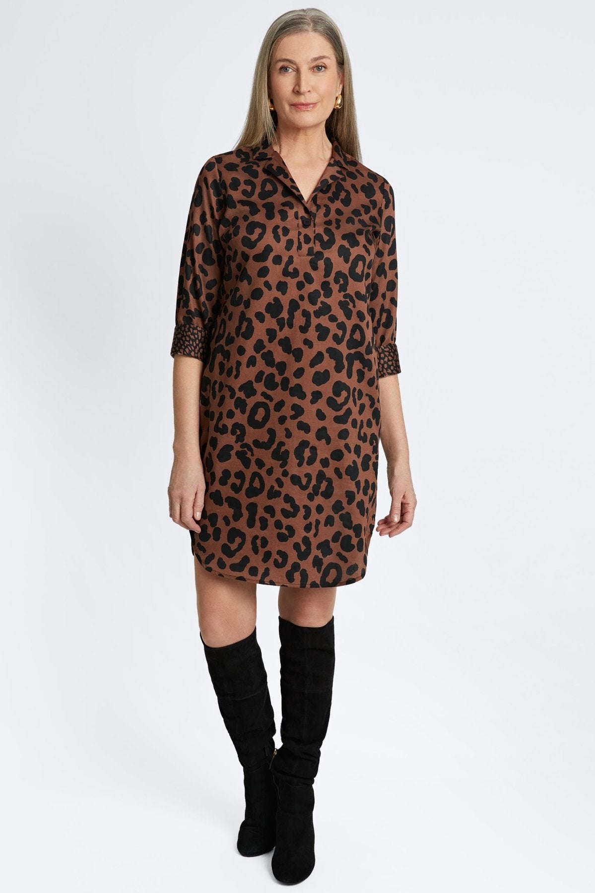 Sloane Cheetah 3/4 Sleeve Dress