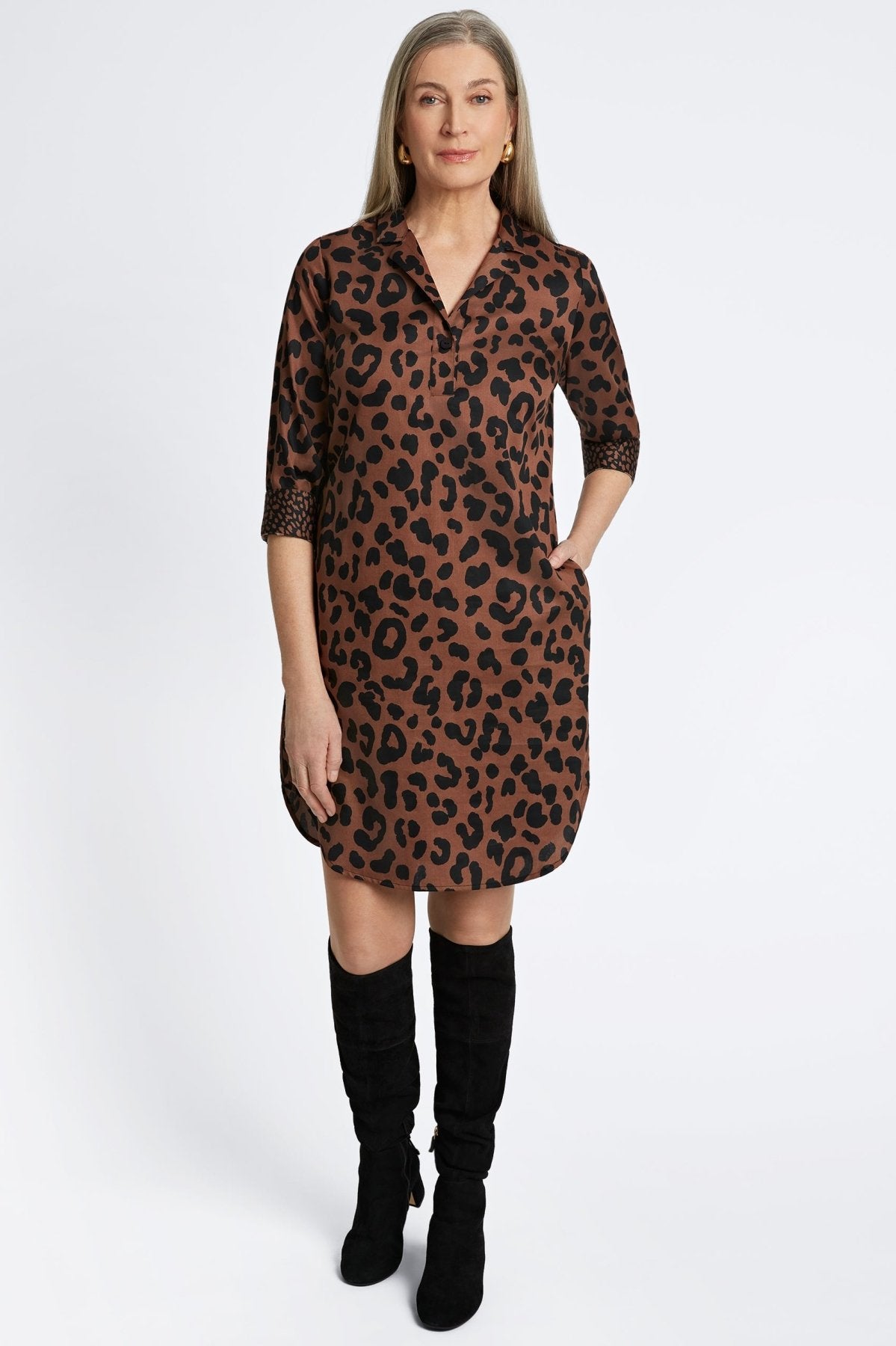 Sloane Cheetah 3/4 Sleeve Dress