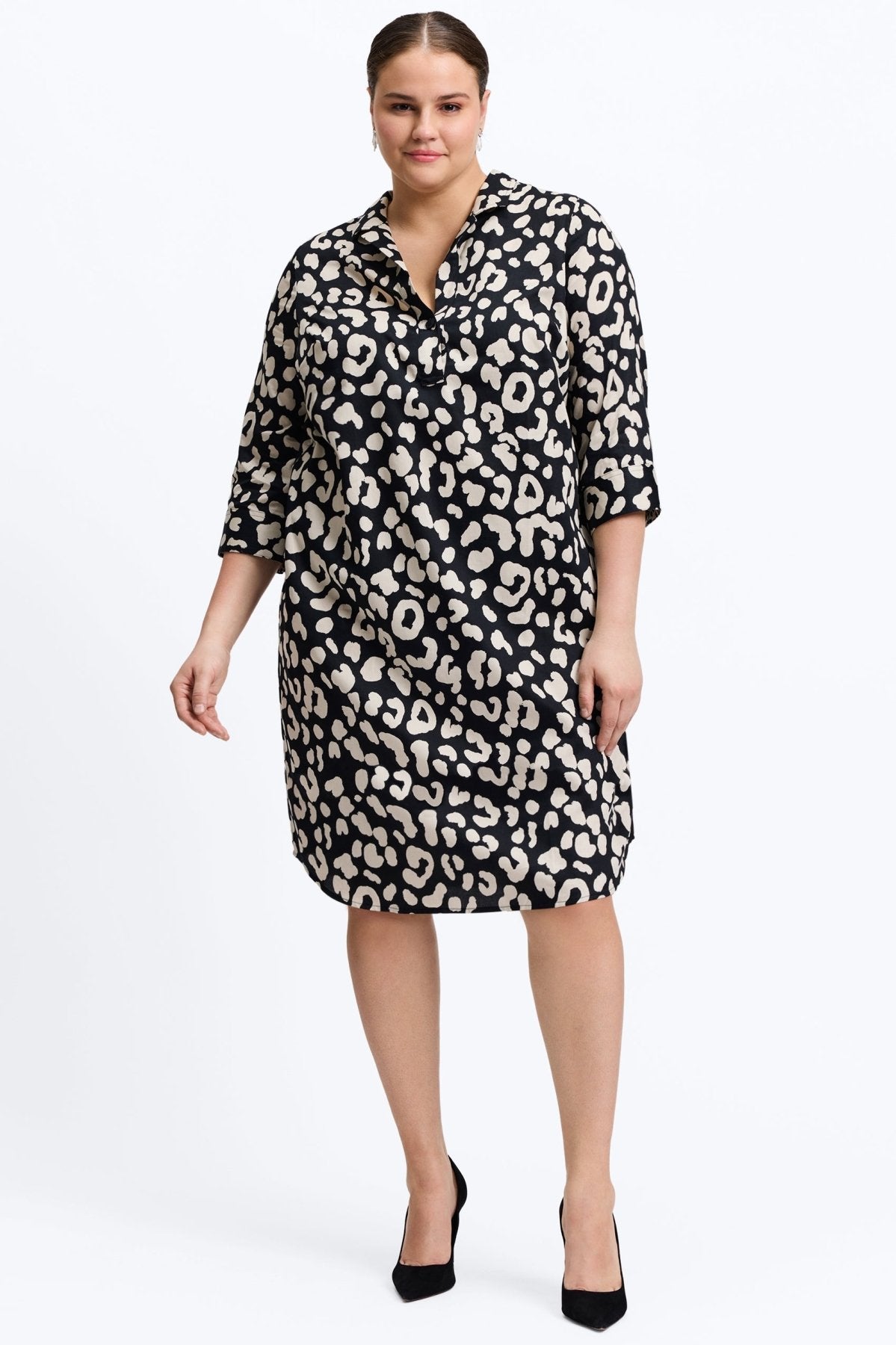 Sloane Plus Cheetah 3/4 Sleeve Dress