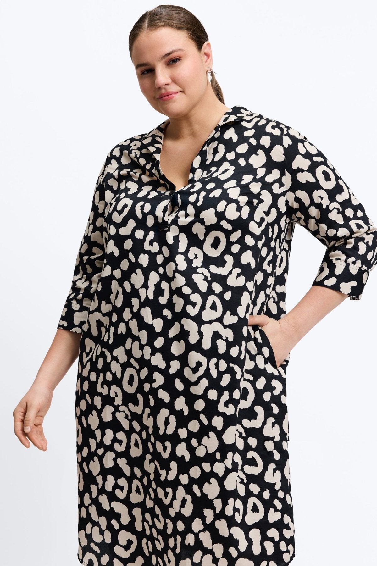Sloane Plus Cheetah 3/4 Sleeve Dress