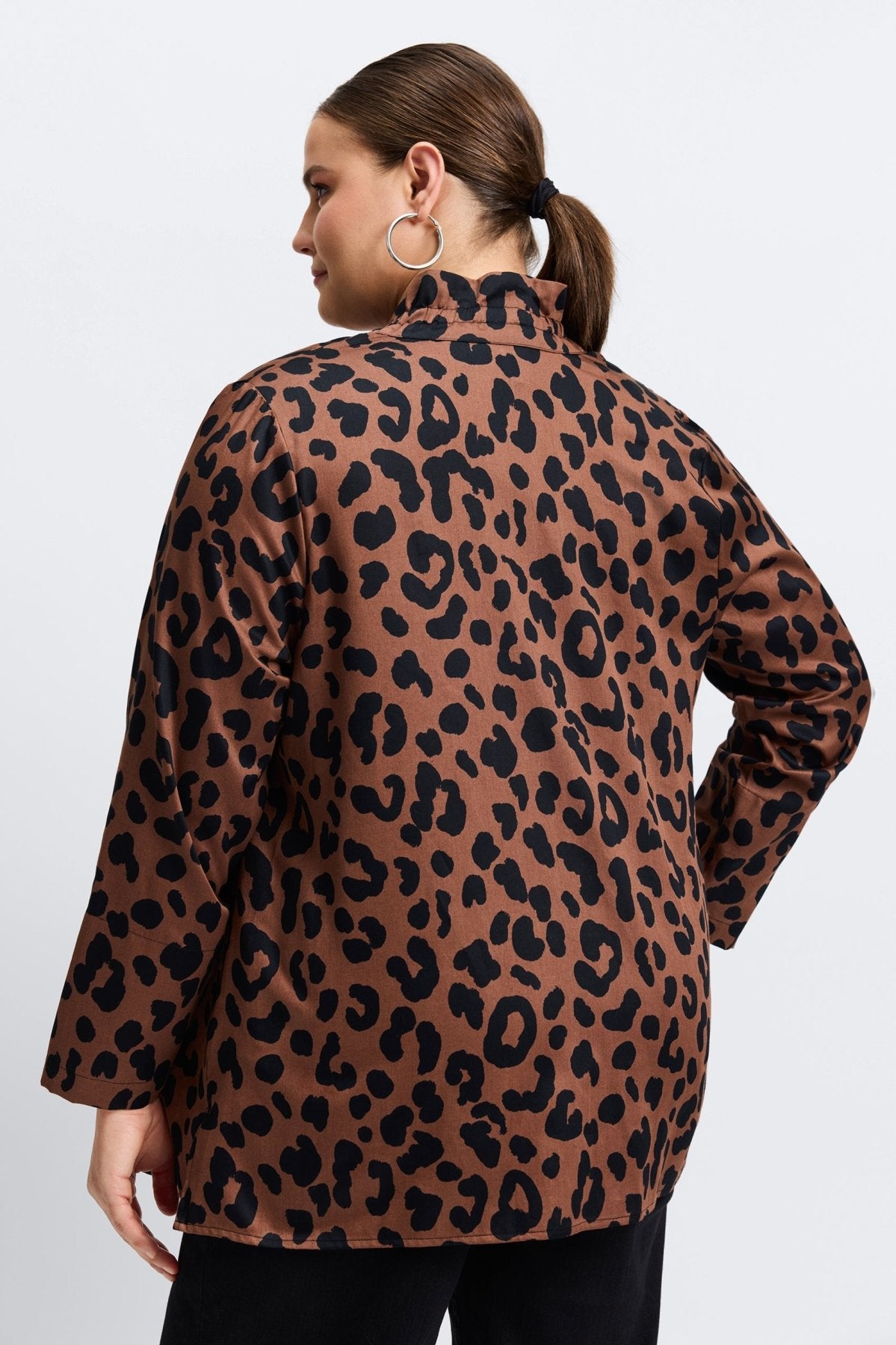 Carolina Plus Cheetah Shirt Long Sleeve Jacket