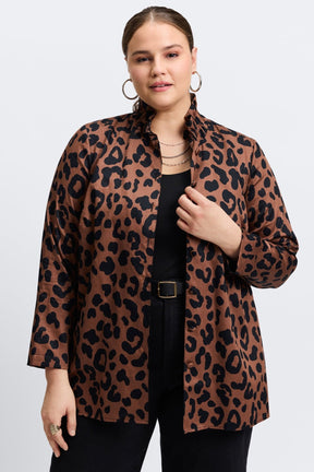 Carolina Plus Cheetah Shirt Long Sleeve Jacket