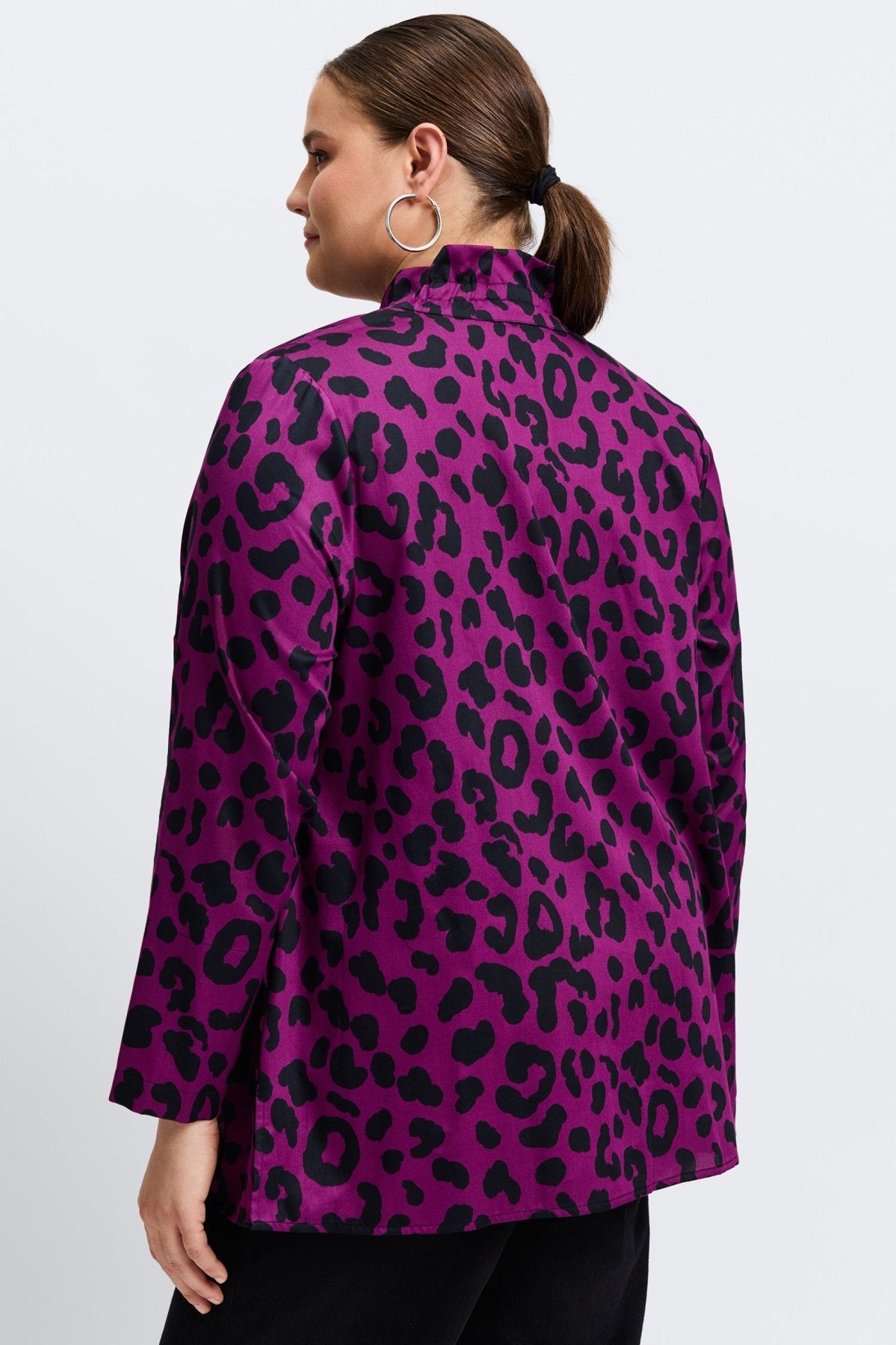 Carolina Plus Cheetah Shirt Long Sleeve Jacket