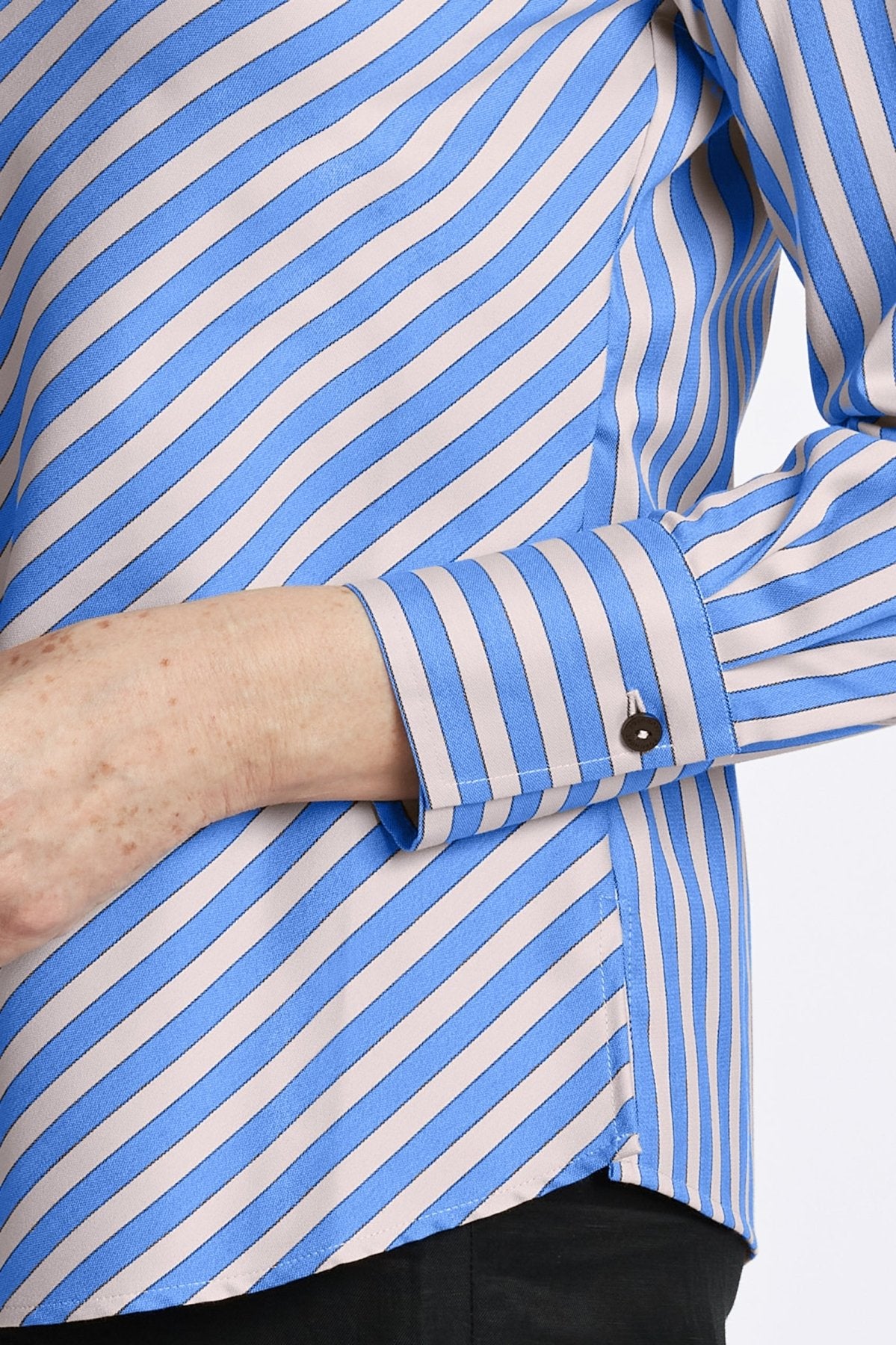 Mary No Iron Stretch Stripe Long Sleeve Shirt