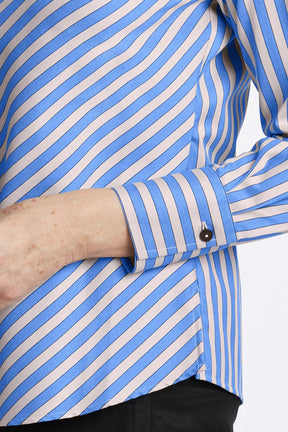 Mary No Iron Stretch Striped Long Sleeve Shirt