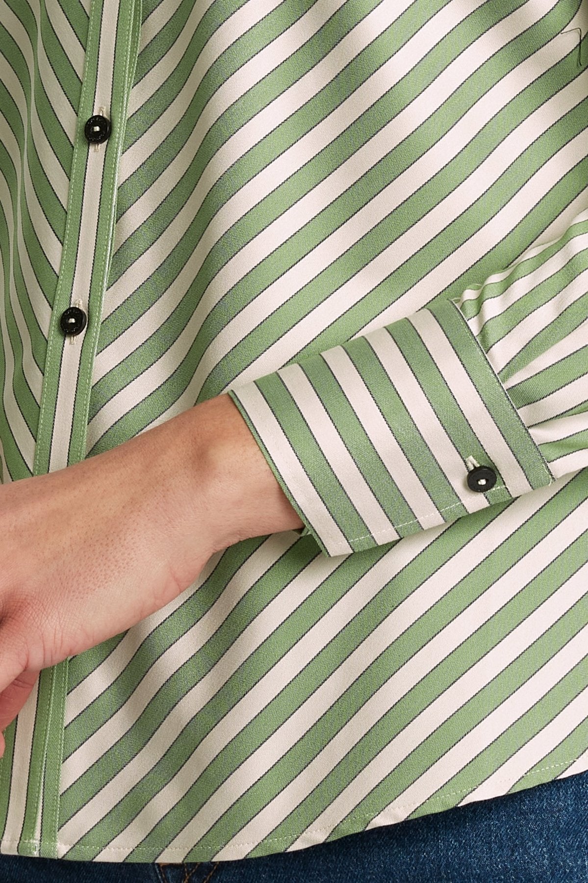 Mary No Iron Stretch Stripe Long Sleeve Shirt