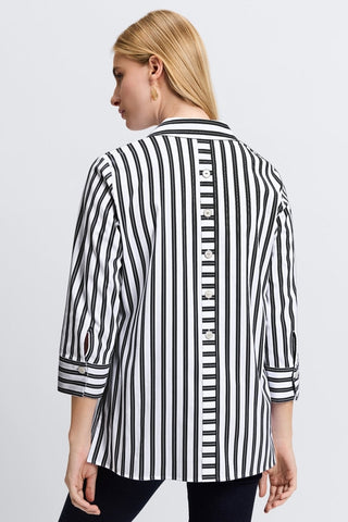 Pamela No Iron Stretch Stripe 3/4 Sleeve Tunic