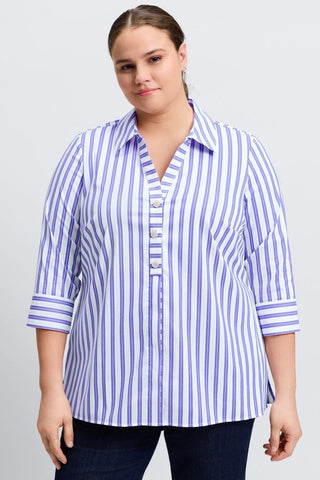 Effortlessly styled in a no-iron shirt, this plus-size Foxcroft top features breathable comfort and elegance.