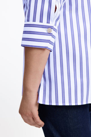 Pamela Plus No Iron Stretch Stripe 3/4 Sleeve Tunic