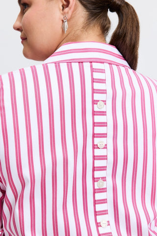 Pamela Plus No Iron Stretch Stripe 3/4 Sleeve Tunic