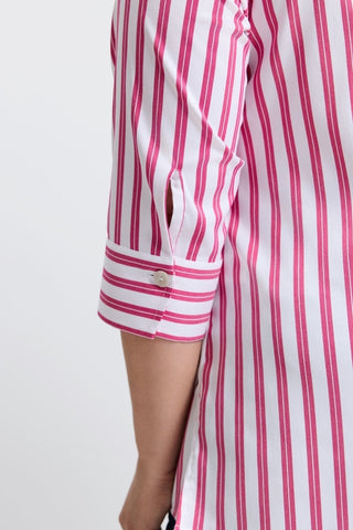 Pamela Plus No Iron Stretch Stripe 3/4 Sleeve Tunic