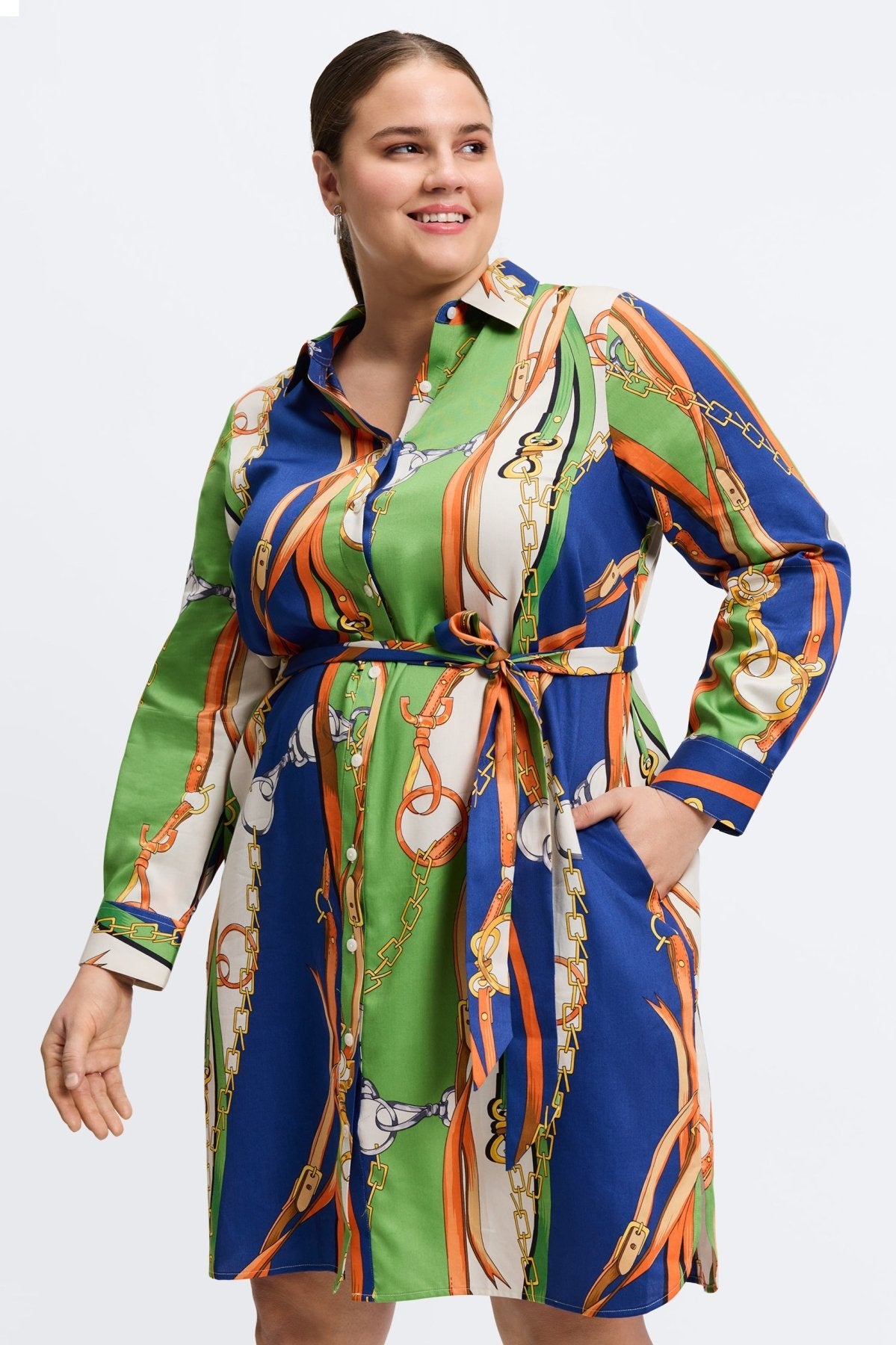 Rocca Plus Status Chain Long Sleeve Dress