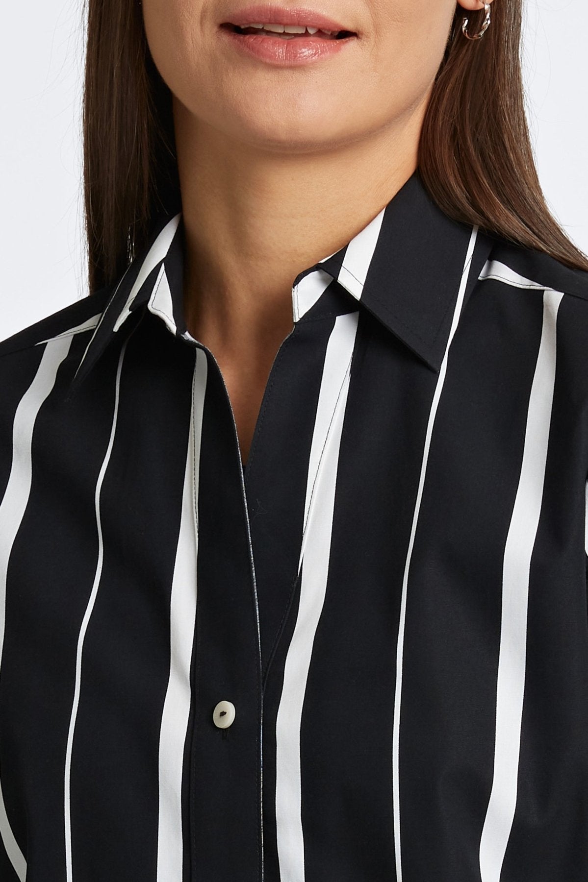 Paityn Black & White Stripe 3/4 Sleeve Shirt