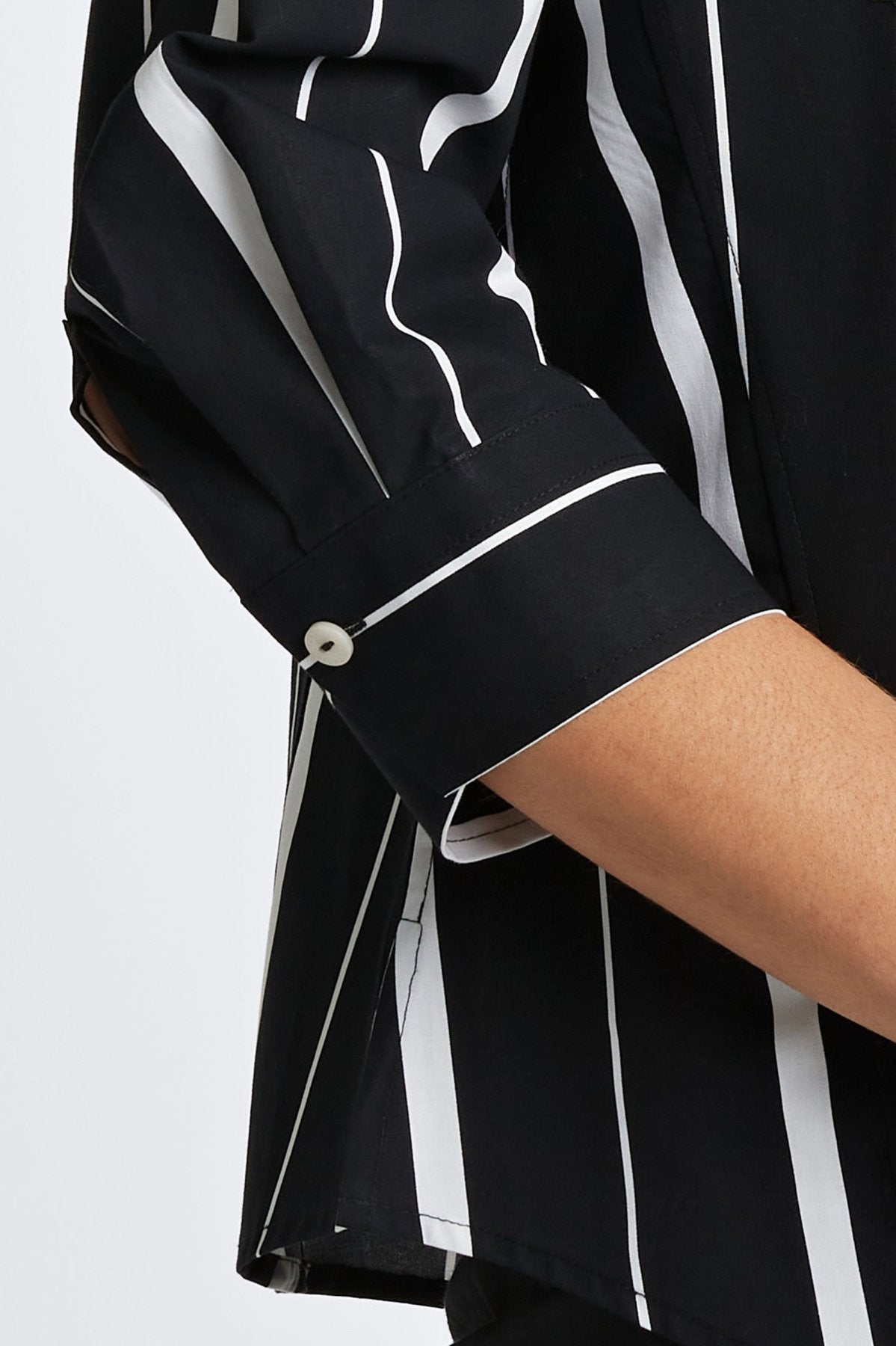 Paityn Black & White Stripe 3/4 Sleeve Shirt