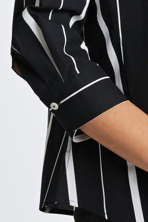 Paityn Black & White Stripe 3/4 Sleeve Shirt