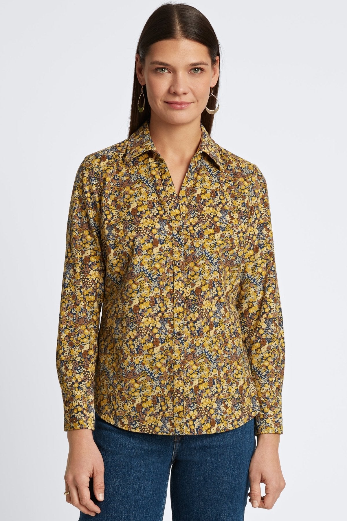 Mary Ditsy Floral Corduroy Long Sleeve Shirt