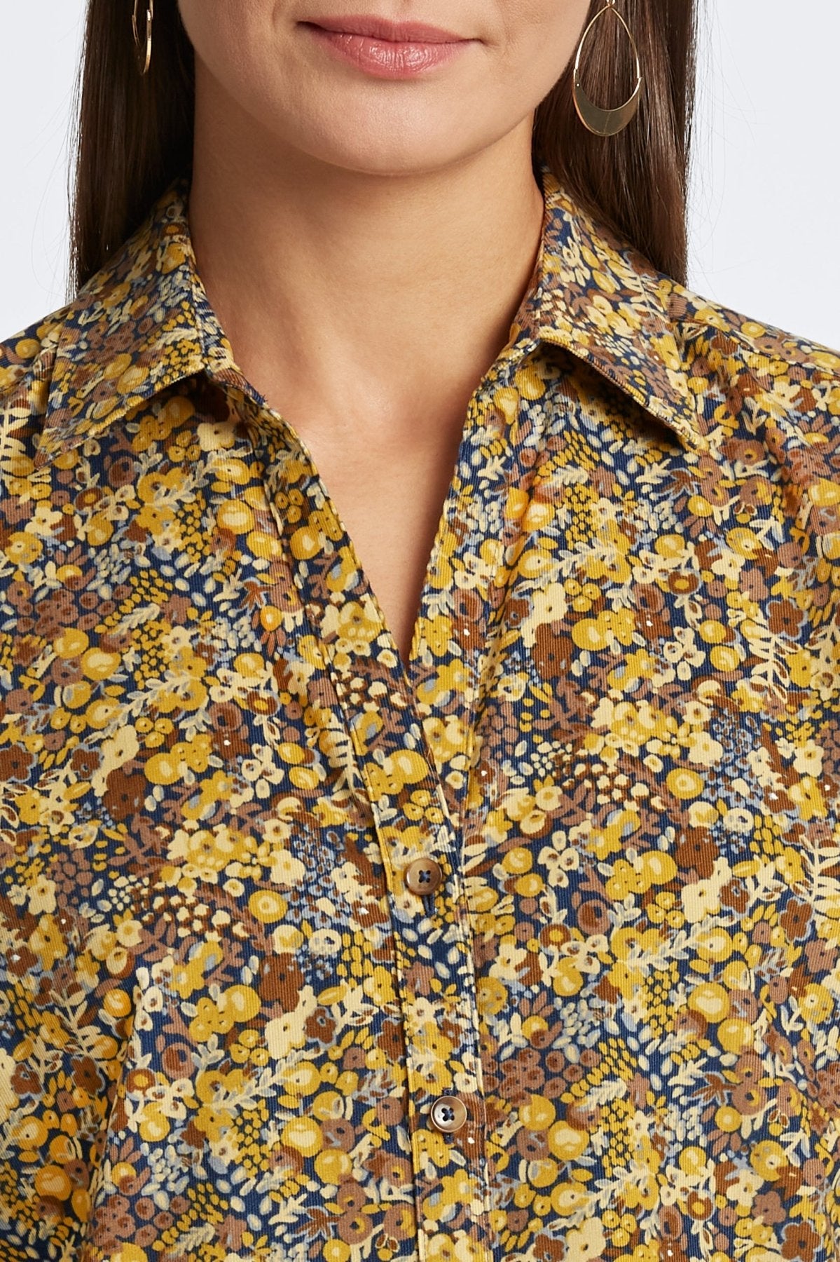 Mary Ditsy Floral Corduroy Long Sleeve Shirt