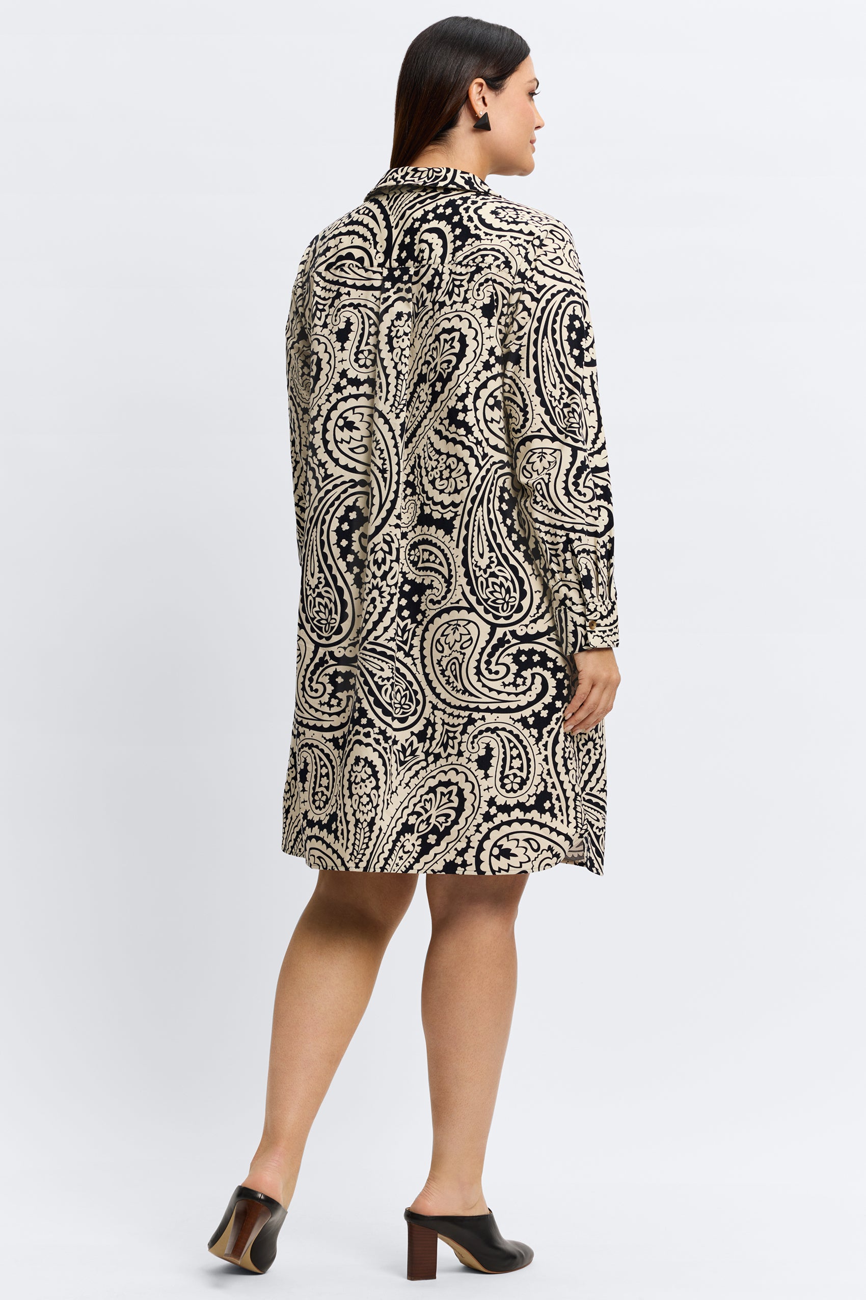 Sloane Plus Paisley Corduroy 3/4 Sleeve Dress