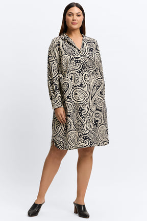 Sloane Plus Paisley Corduroy 3/4 Sleeve Dress