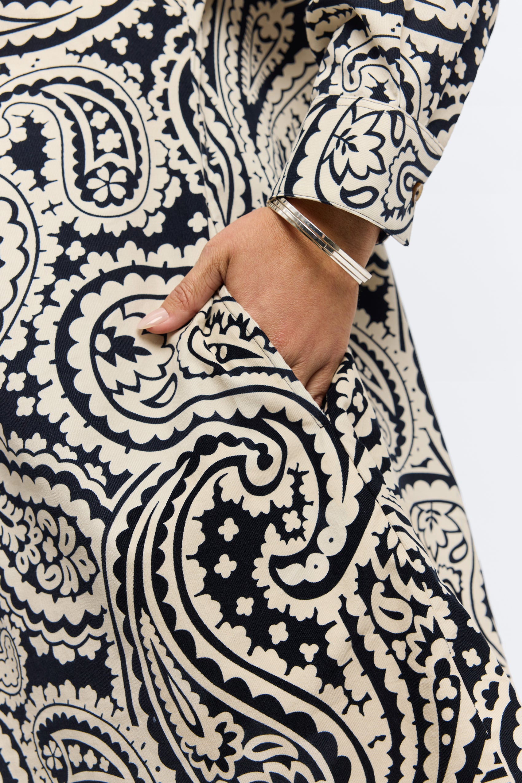 Sloane Plus Paisley Corduroy 3/4 Sleeve Dress