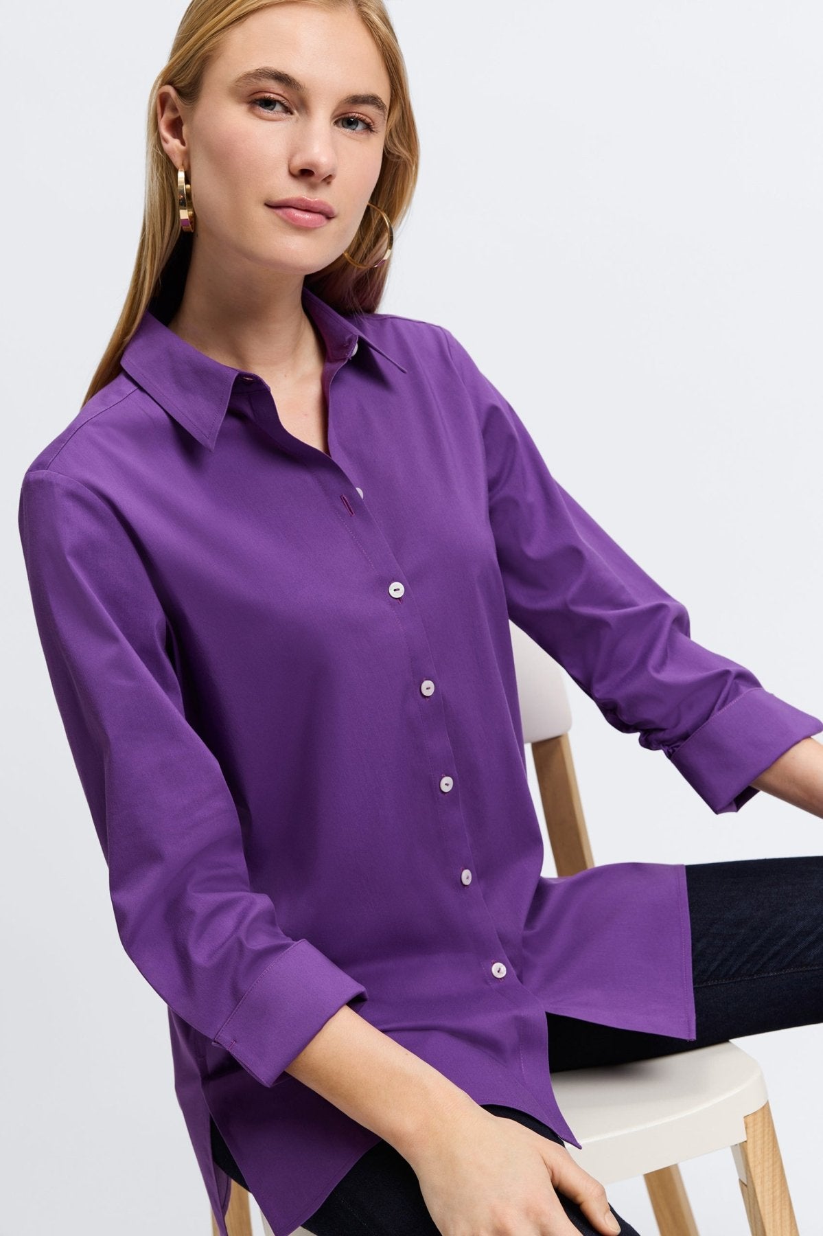 Evelyn No Iron Stretch 3/4 Sleeve Shirt