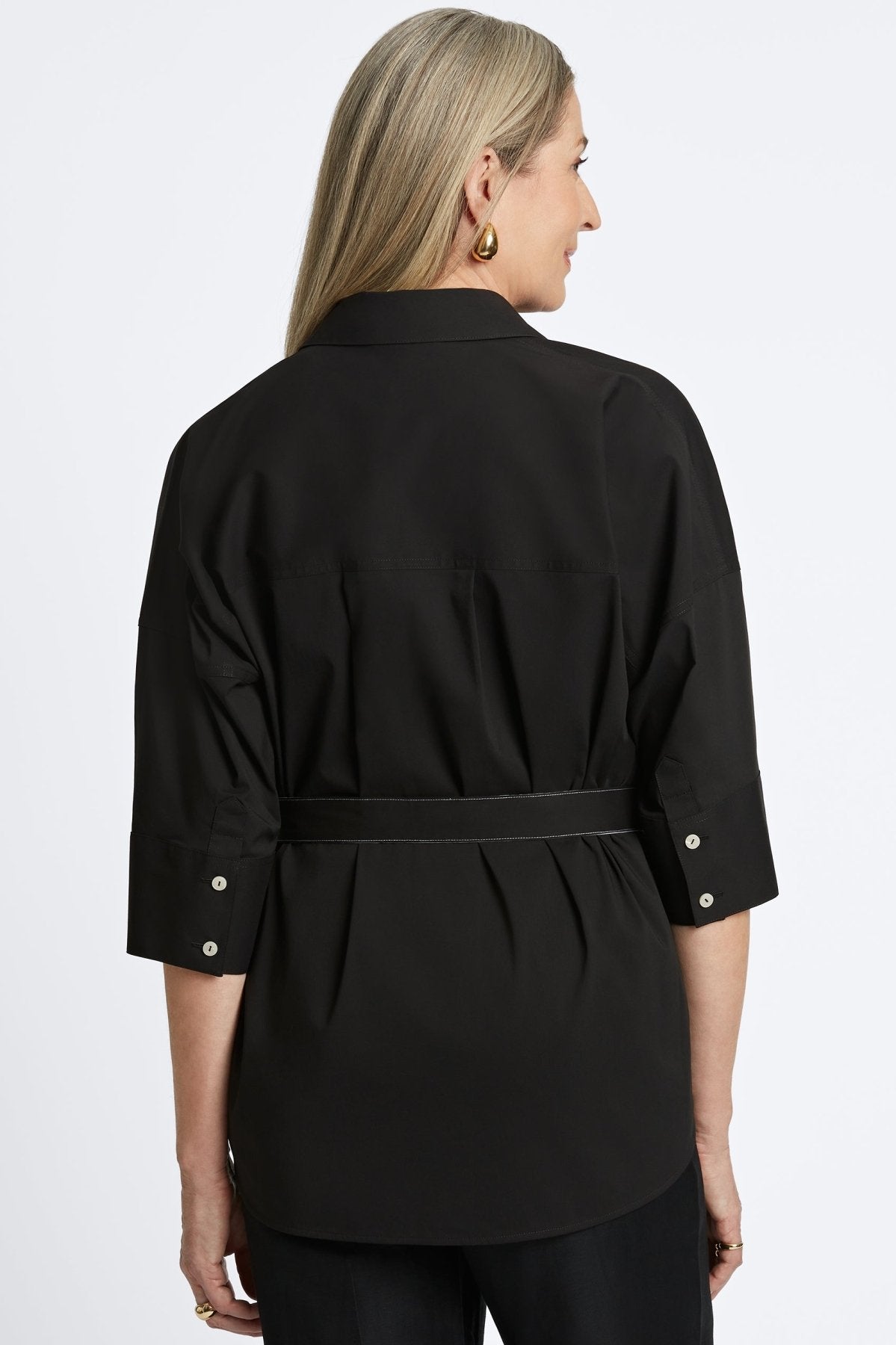 Avery Stretch Matte Sateen No Iron 3/4 Sleeve Shirt