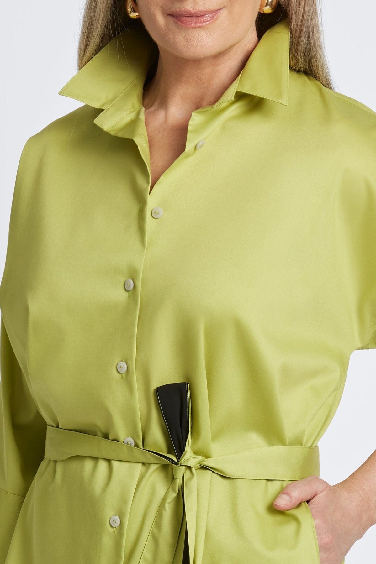 Avery Stretch Matte Sateen No Iron 3/4 Sleeve Shirt