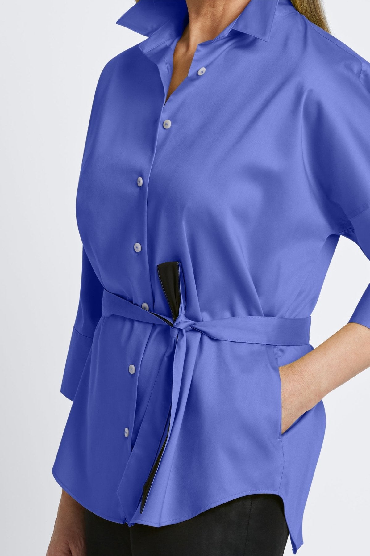 Avery No Iron Stretch Matte Sateen Long Sleeve Shirt