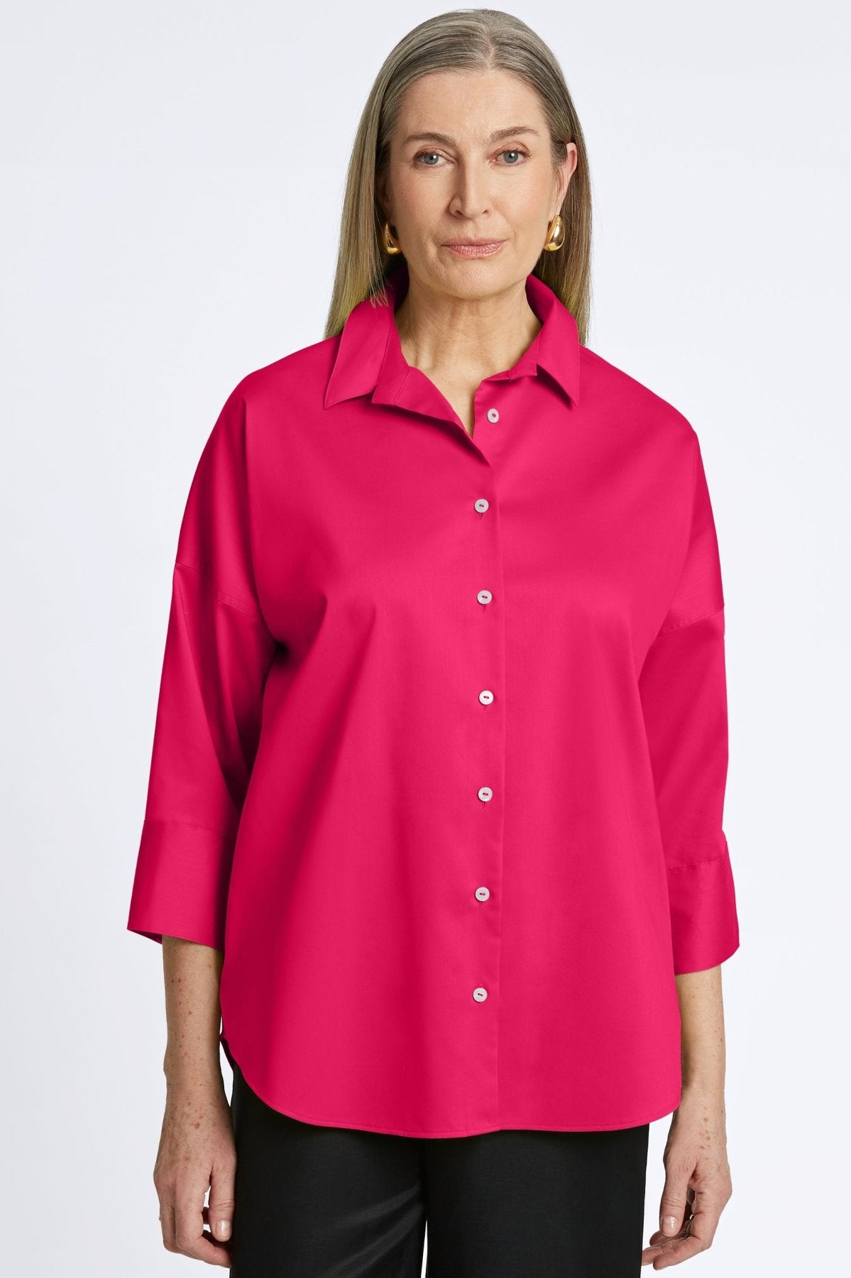 Avery No Iron Stretch Matte Sateen Long Sleeve Shirt