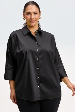 Avery Plus Stretch Matte Sateen No Iron 3/4 Sleeve Shirt