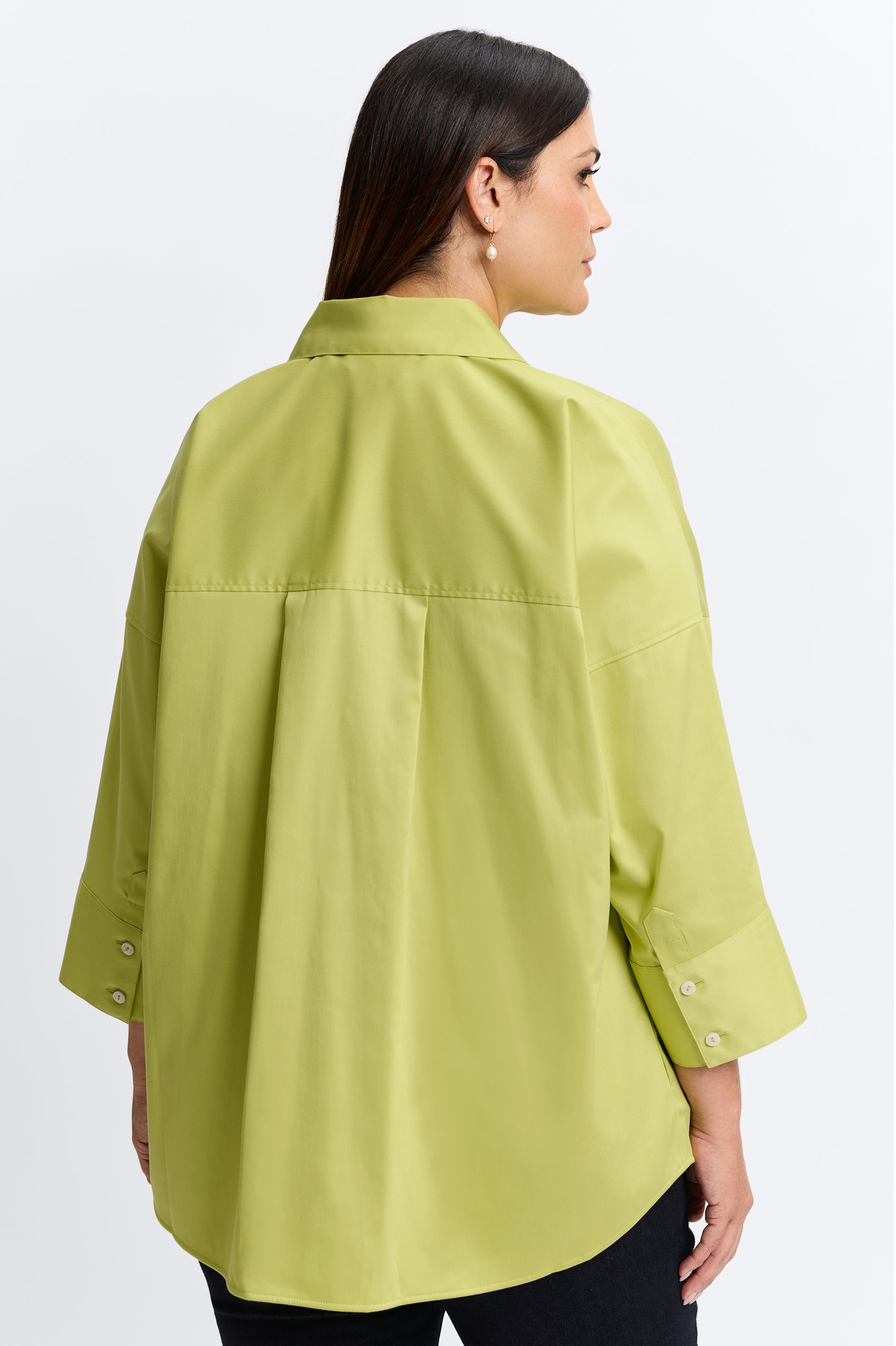 Avery Plus Stretch Matte Sateen No Iron 3/4 Sleeve Shirt