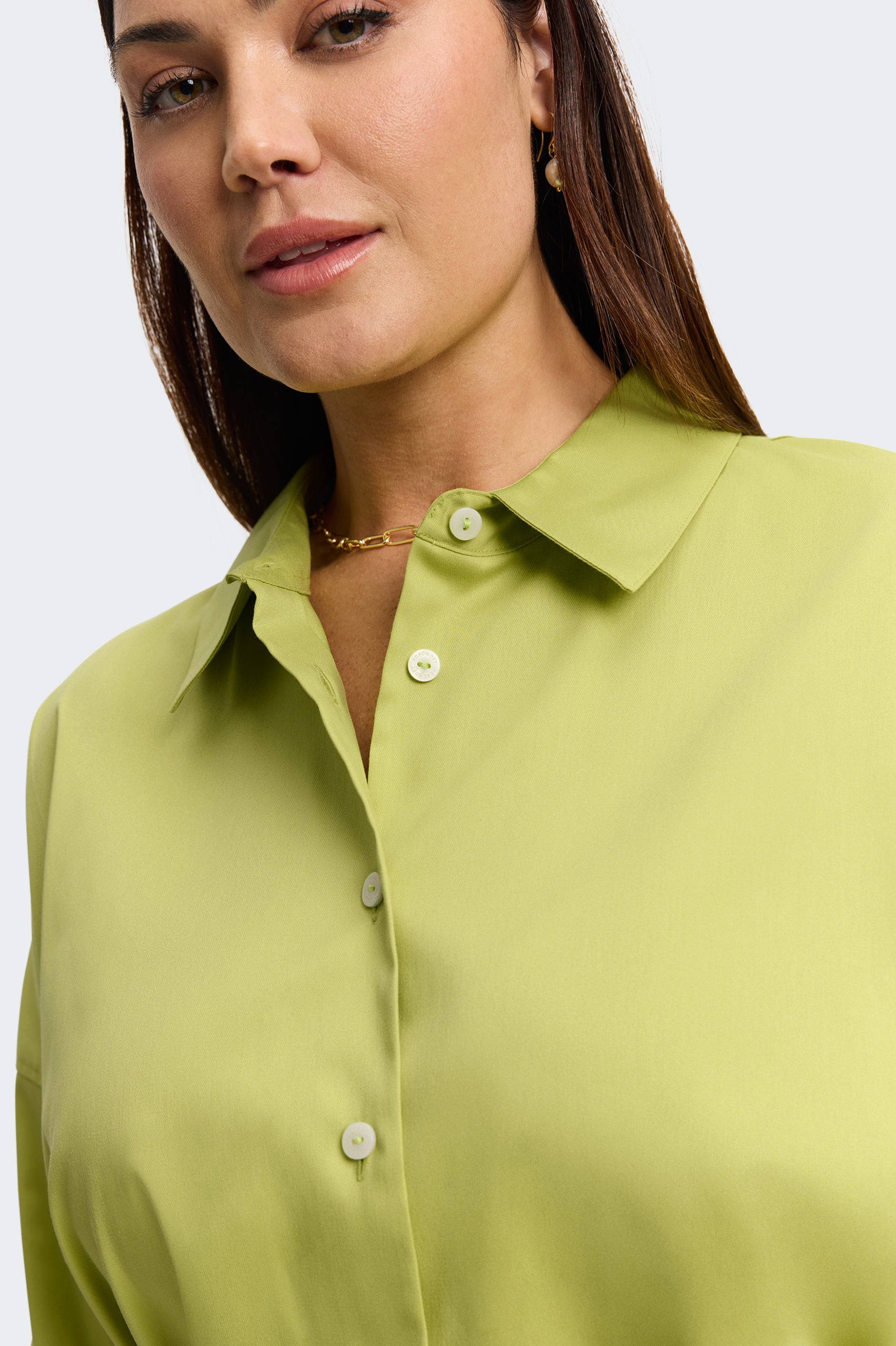 Avery Plus Stretch Matte Sateen No Iron 3/4 Sleeve Shirt