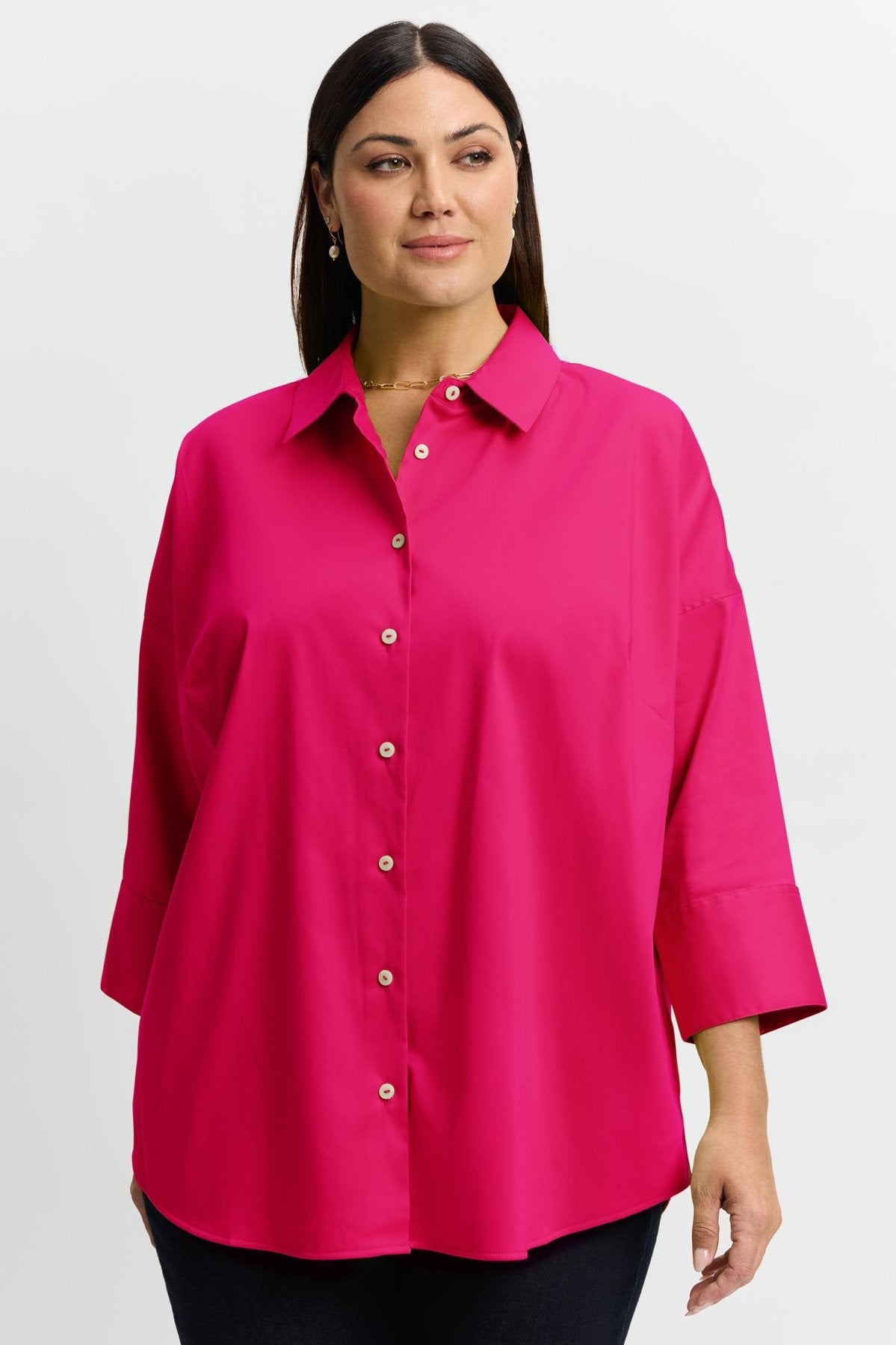 Avery Plus No Iron Stretch Matte Sateen Long Sleeve Shirt