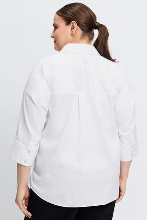 Avery Plus Stretch Matte Sateen No Iron 3/4 Sleeve Shirt