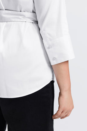 Avery Plus Stretch Matte Sateen No Iron 3/4 Sleeve Shirt