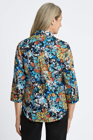 Margie Floral Clusters 3/4 Sleeve Shirt
