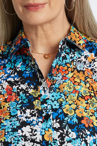 Margie Floral Clusters 3/4 Sleeve Shirt