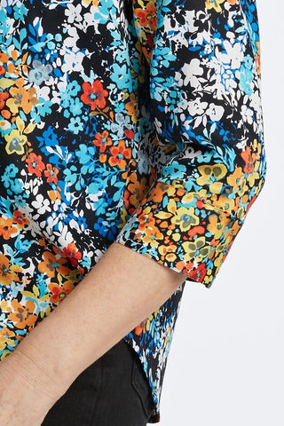 Margie Floral Clusters 3/4 Sleeve Shirt