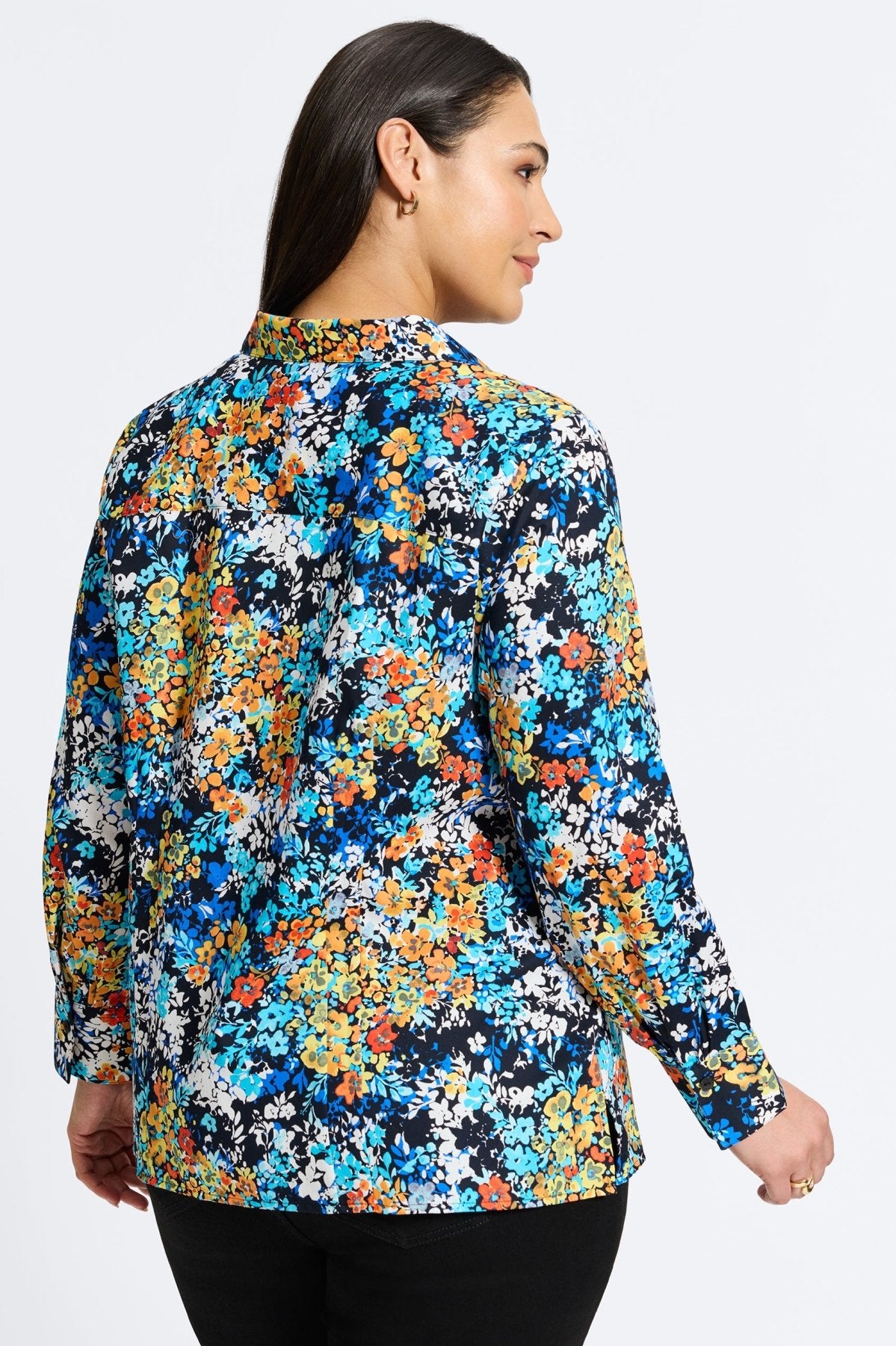 Katie Plus Floral Clusters Long Sleeve Shirt