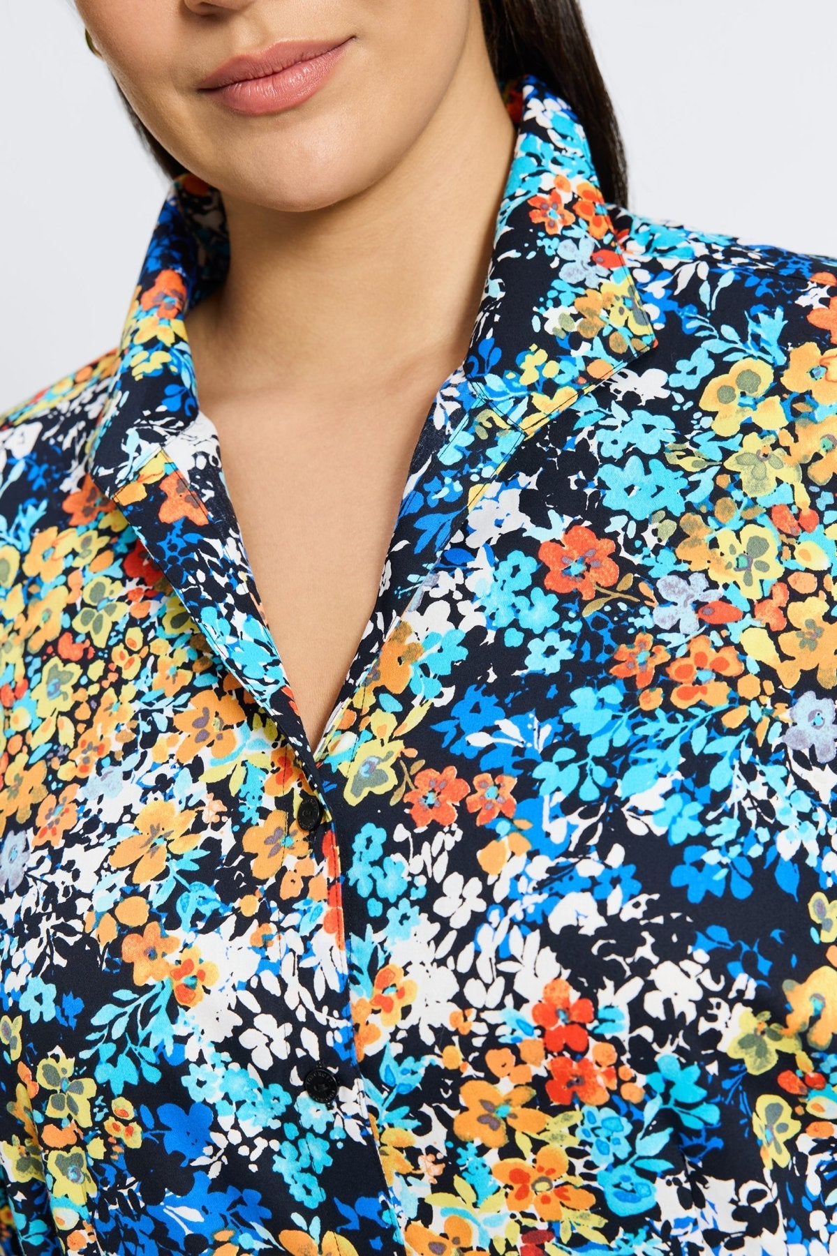 Katie Plus Floral Clusters Long Sleeve Shirt