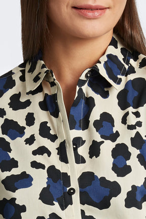 Charlie Large Cheetah With Border Long Sleeve Shirt