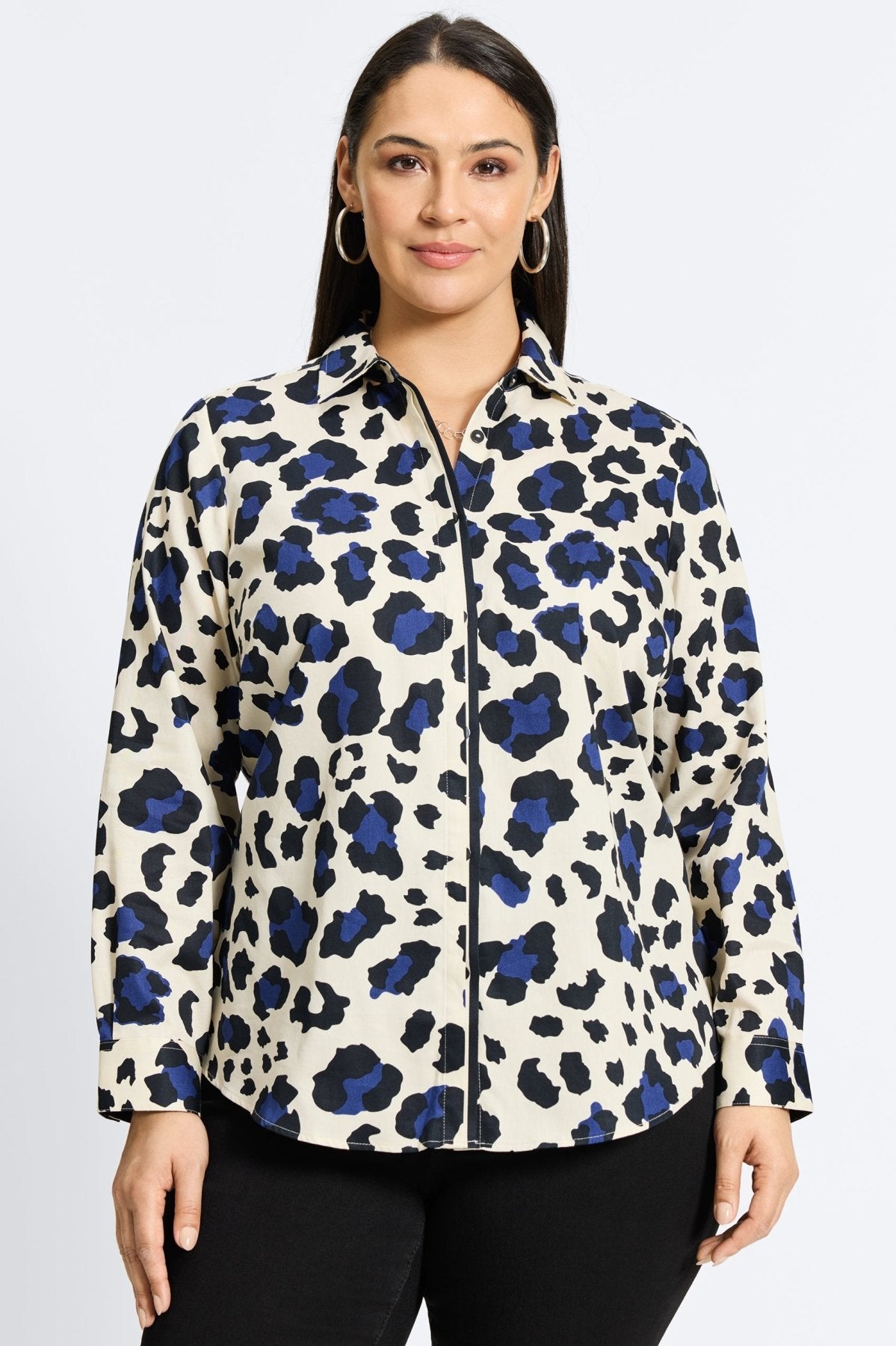 Charlie Plus Large Cheetah With Border Long Sleeve Shirt